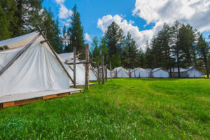 Guests in search of R&R can get massages, facials and other body treatments at Spa Town, a cluster of white canvas tents situated in a secluded field on the resort’s grounds.