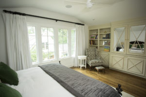 Jena incorporated lots of large windows in the master bedroom so she could enjoy views of the backyard.
