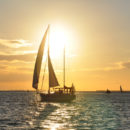 Enjoying Key West’s famous sunset from aboard a sailboat
