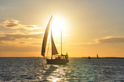 Enjoying Key West’s famous sunset from aboard a sailboat